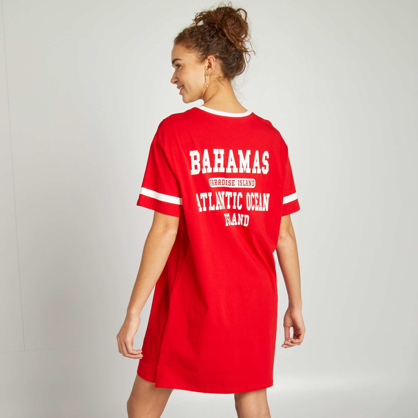 Robe t-shirt imprimée ROUGE