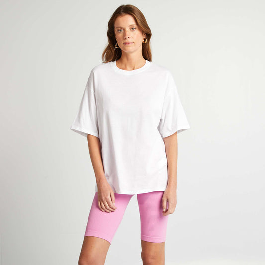 T-shirt oversize uni manches courtes BLANC