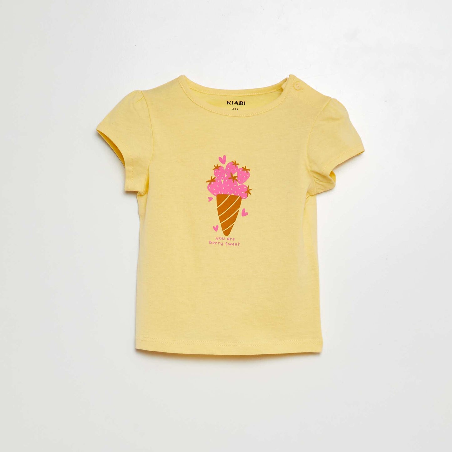 T-shirt imprimé en coton JAUNE