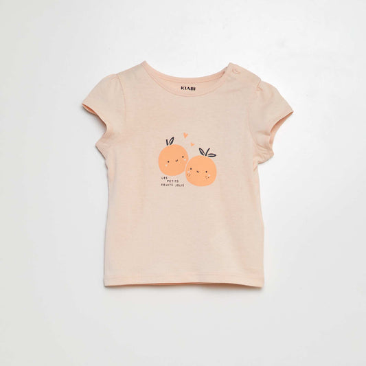 T-shirt imprimé en coton ROSE