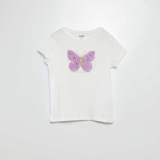 Tee-shirt imprimé fantaisie BLANC