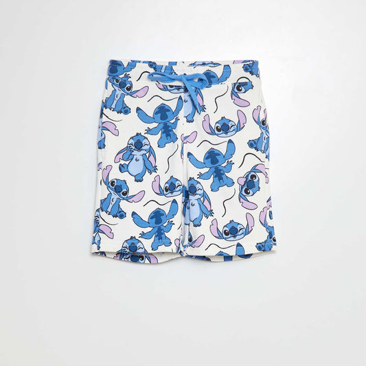 Short en molleton 'Stitch' BLANC/BLEU