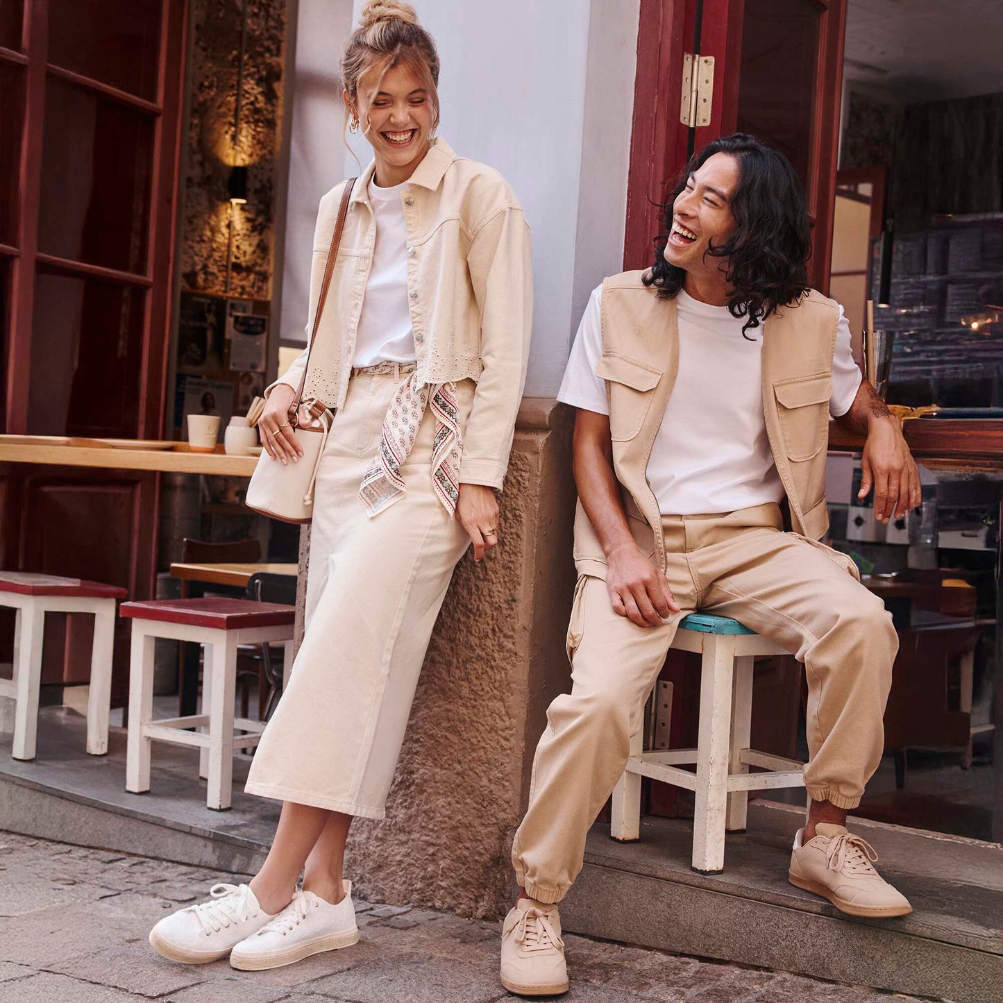 Pantalon multipoches BEIGE