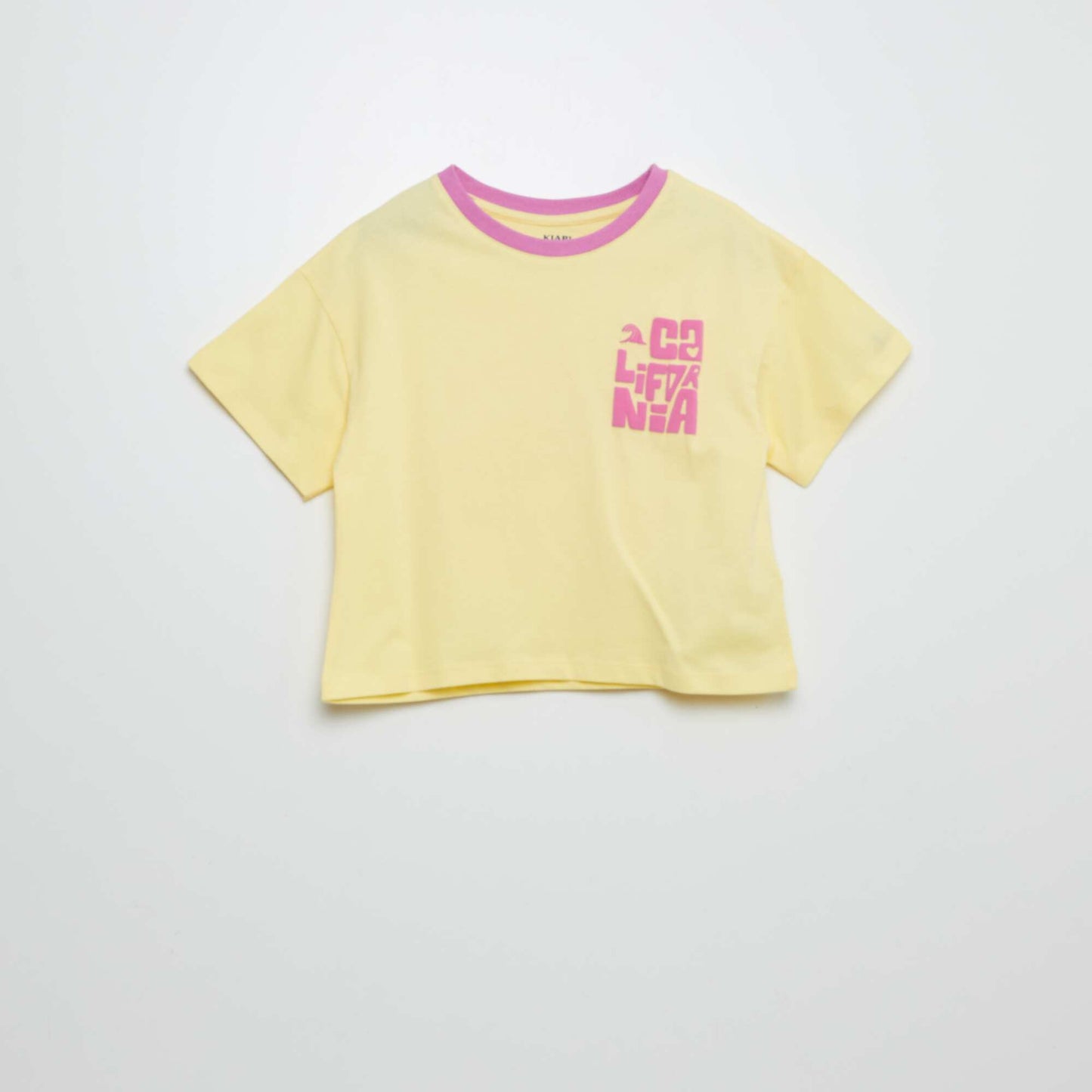 T-shirt à manches courtes et col rond avec imprimé JAUNE