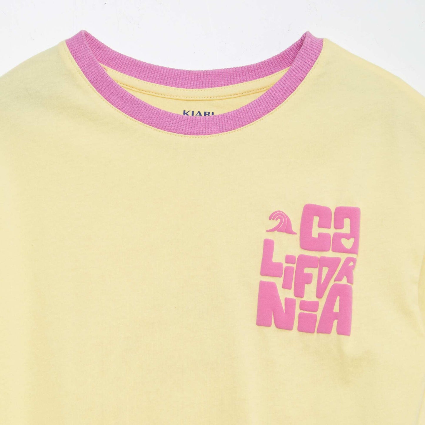T-shirt à manches courtes et col rond avec imprimé JAUNE