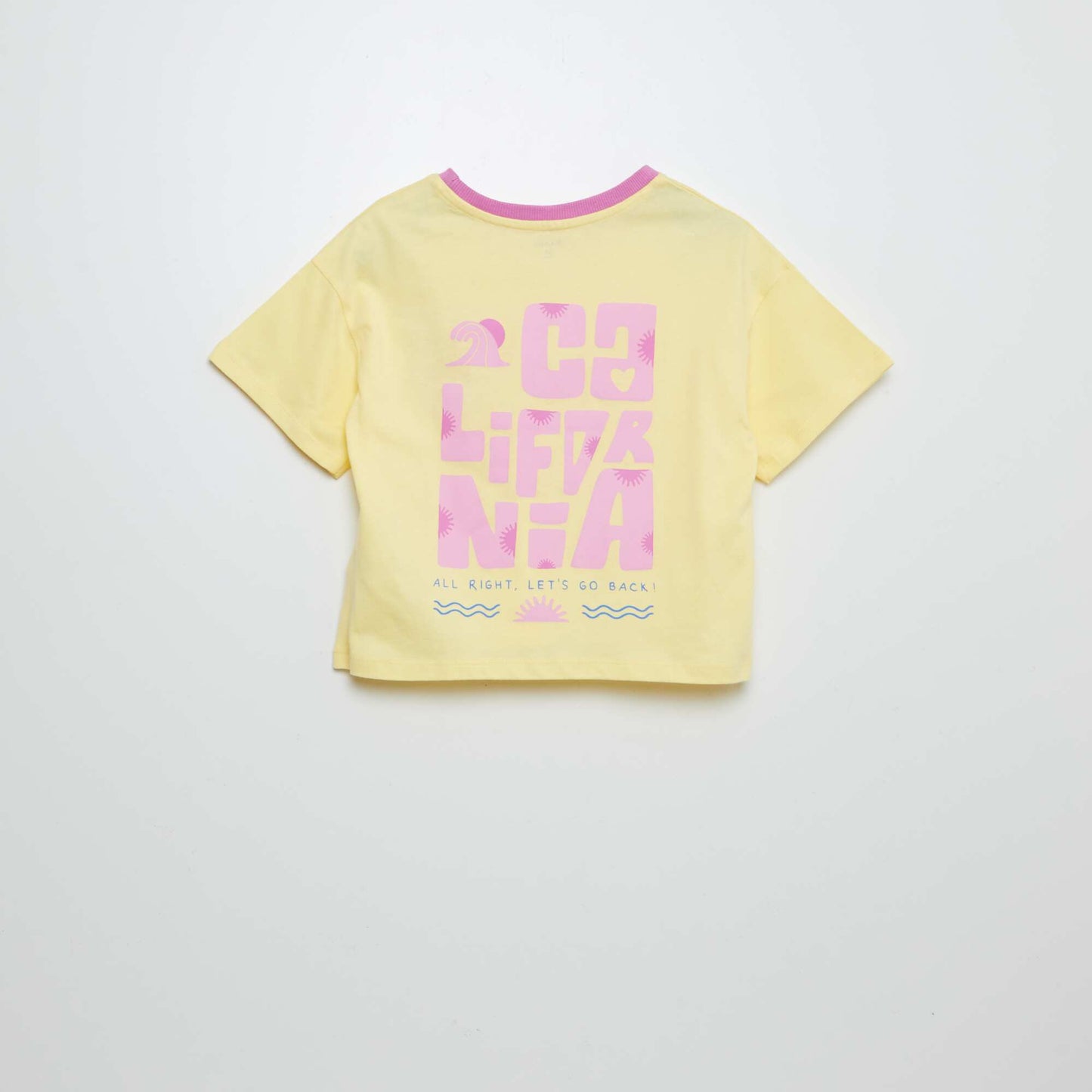 T-shirt à manches courtes et col rond avec imprimé JAUNE