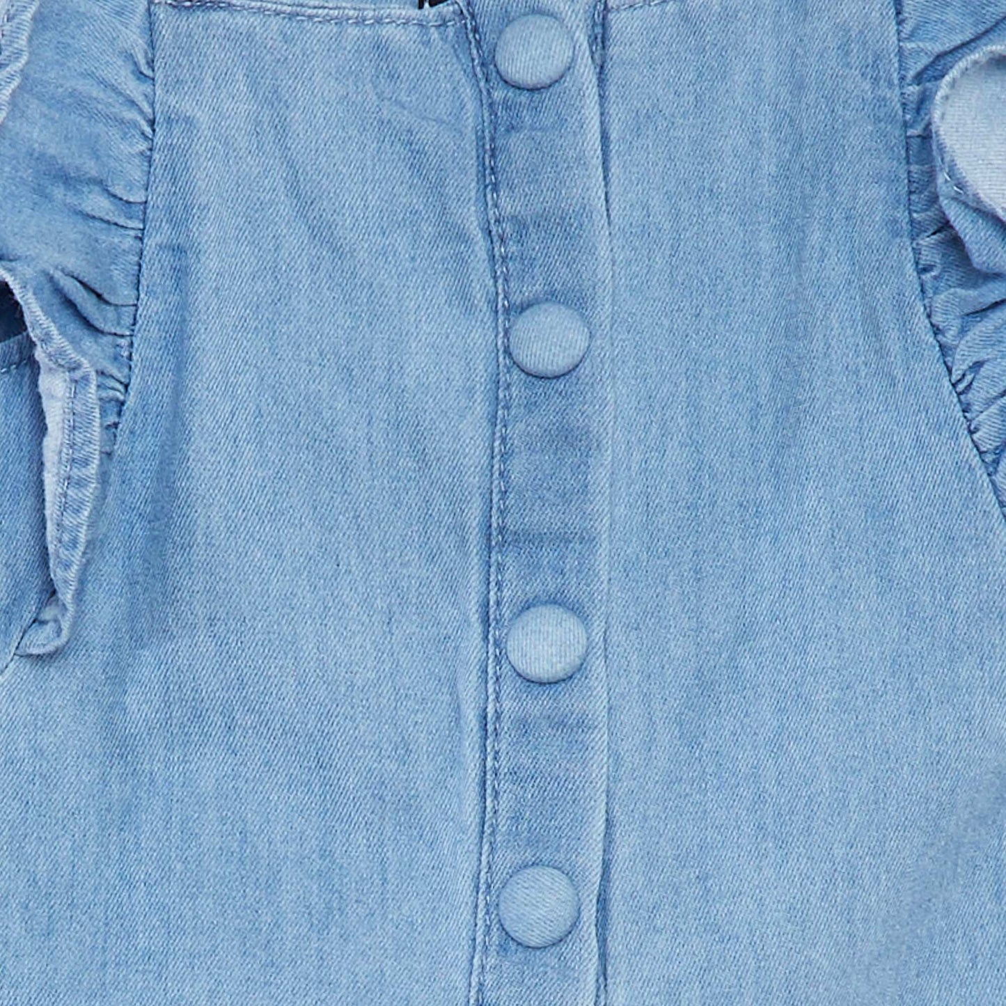 Combinaison en jean avec bretelles volantées BLEU
