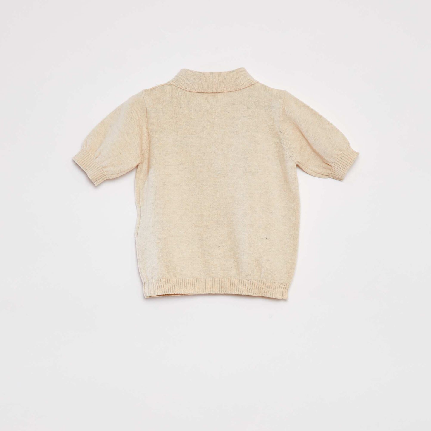 T-shirt à manches courtes avec col polo BEIGE