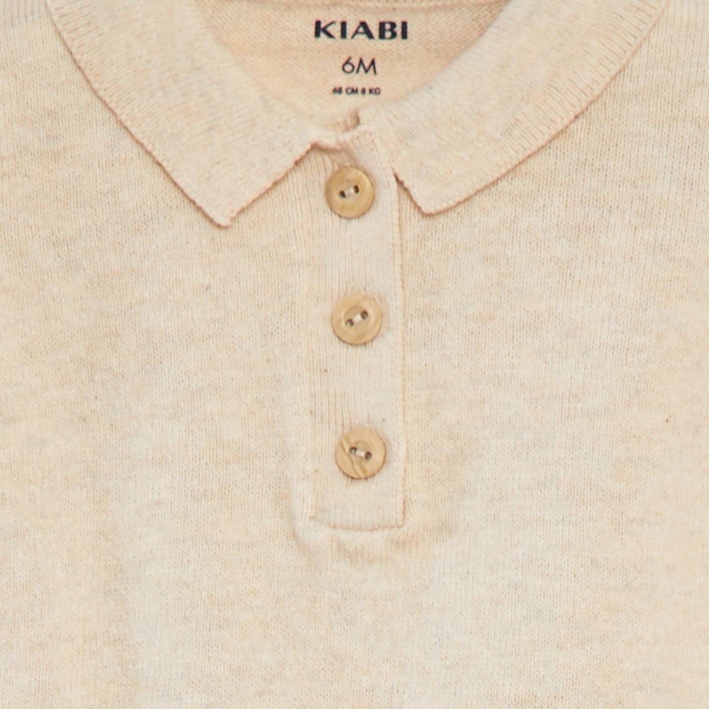 T-shirt à manches courtes avec col polo BEIGE