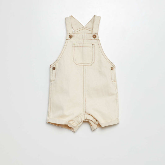 Salopette en denim avec bretelles réglables BLANC