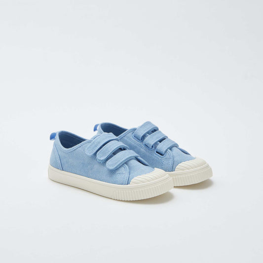 Baskets en toile avec scratchs BLEU
