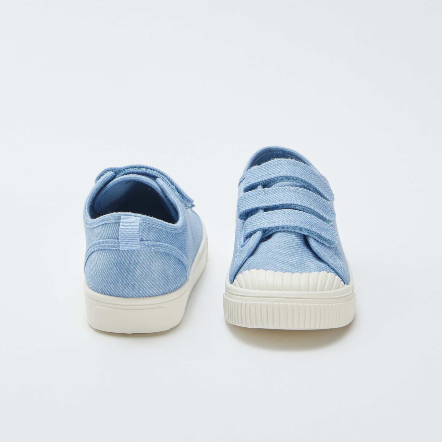 Baskets en toile avec scratchs BLEU