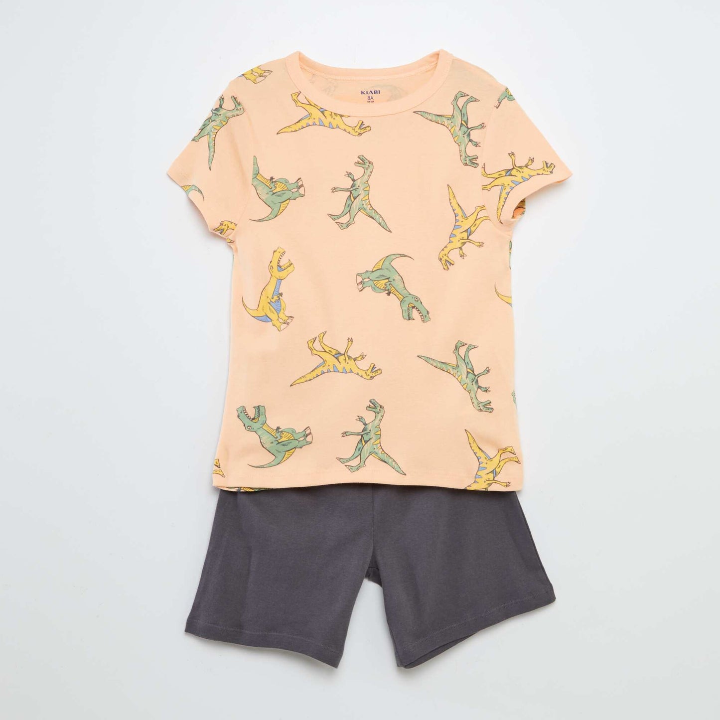 Ensemble pyjama court t-shirt + short avec imprimés - 2 pièces ORANGE