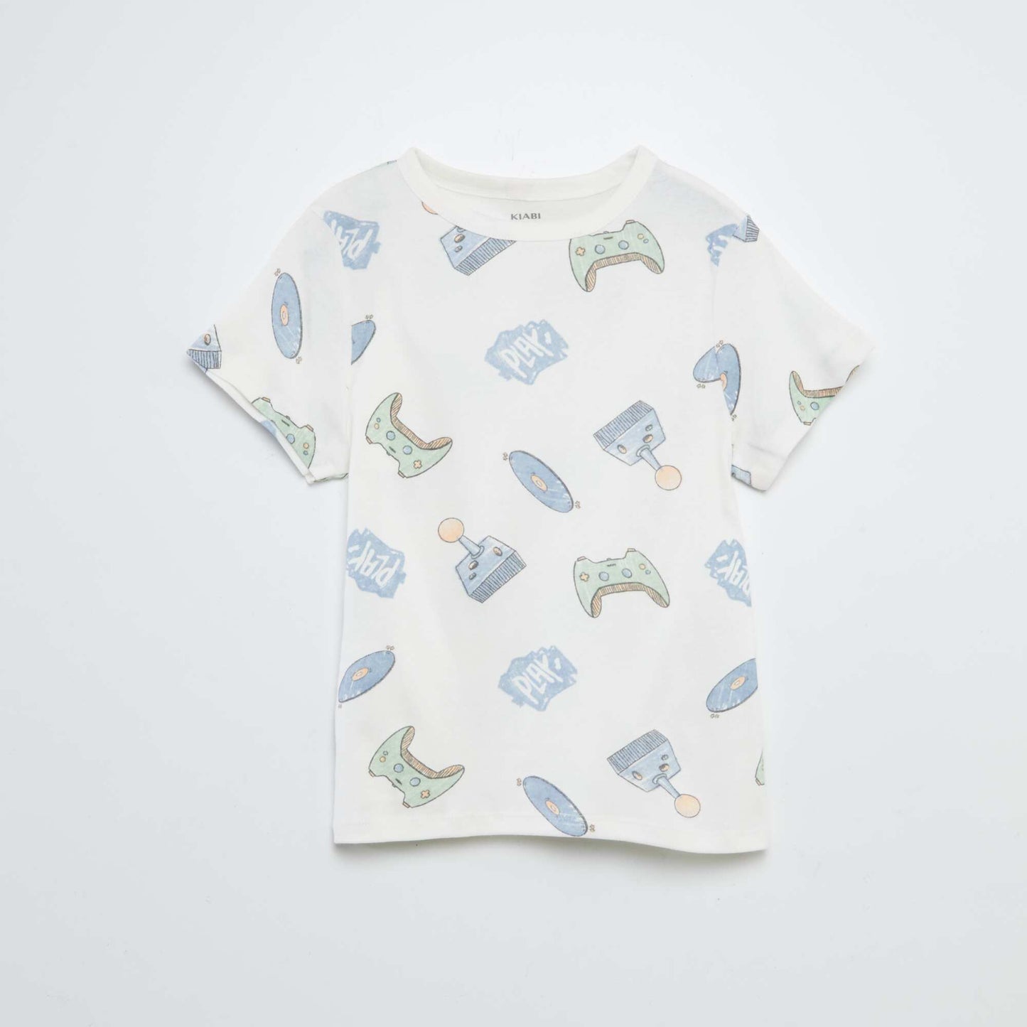 Ensemble pyjama court t-shirt + short avec imprimés - 2 pièces BLANC