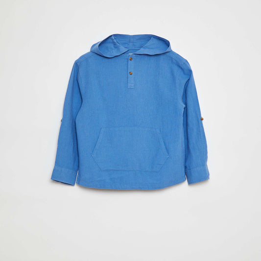 Chemise en lin mélangé BLEU