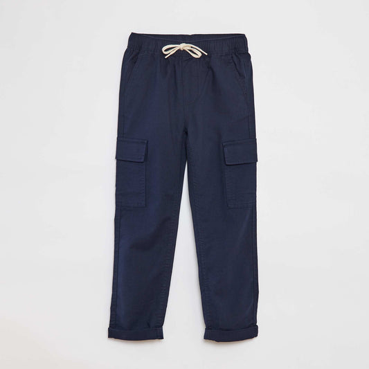 Pantalon multipoche uni BLEU