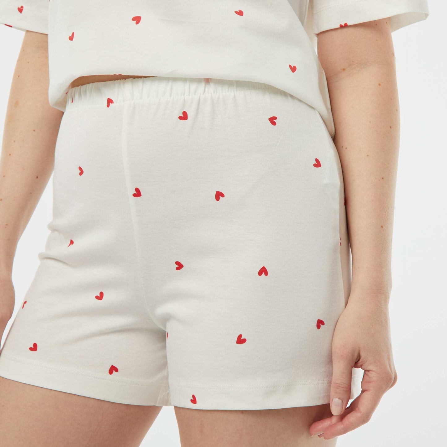 Ensemble pyjama - tee-shirt + short imprimé BLANC