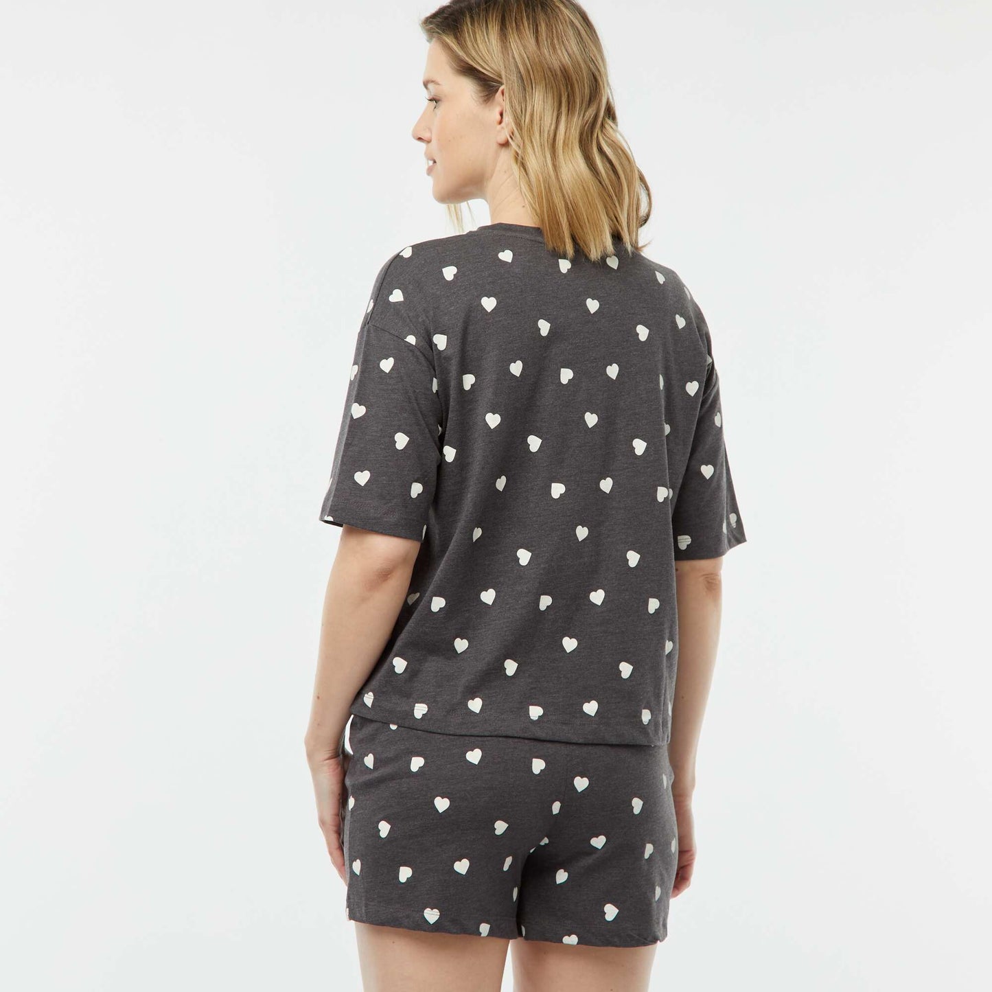 Ensemble pyjama - tee-shirt + short imprimé GRIS CHINé