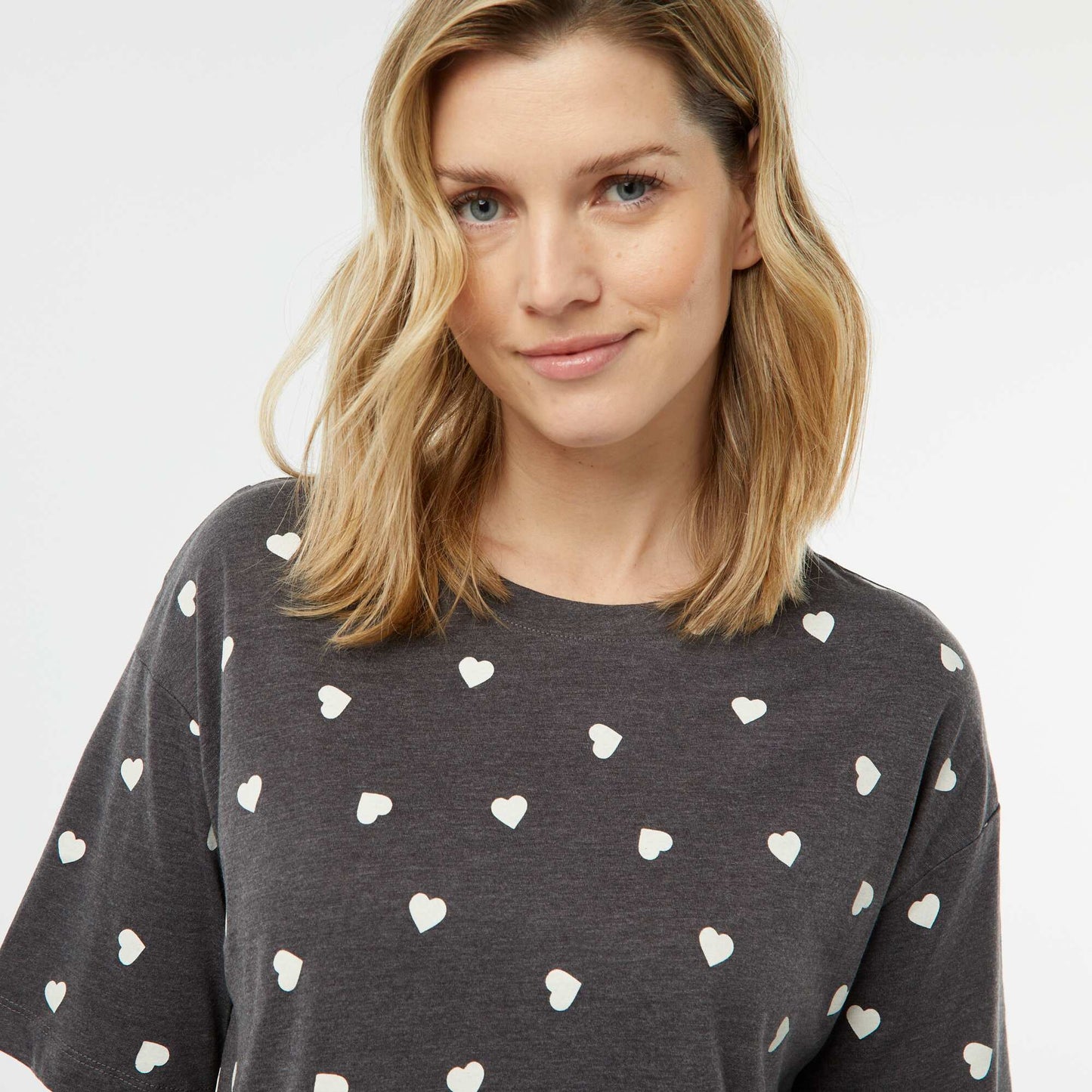 Ensemble pyjama - tee-shirt + short imprimé GRIS CHINé