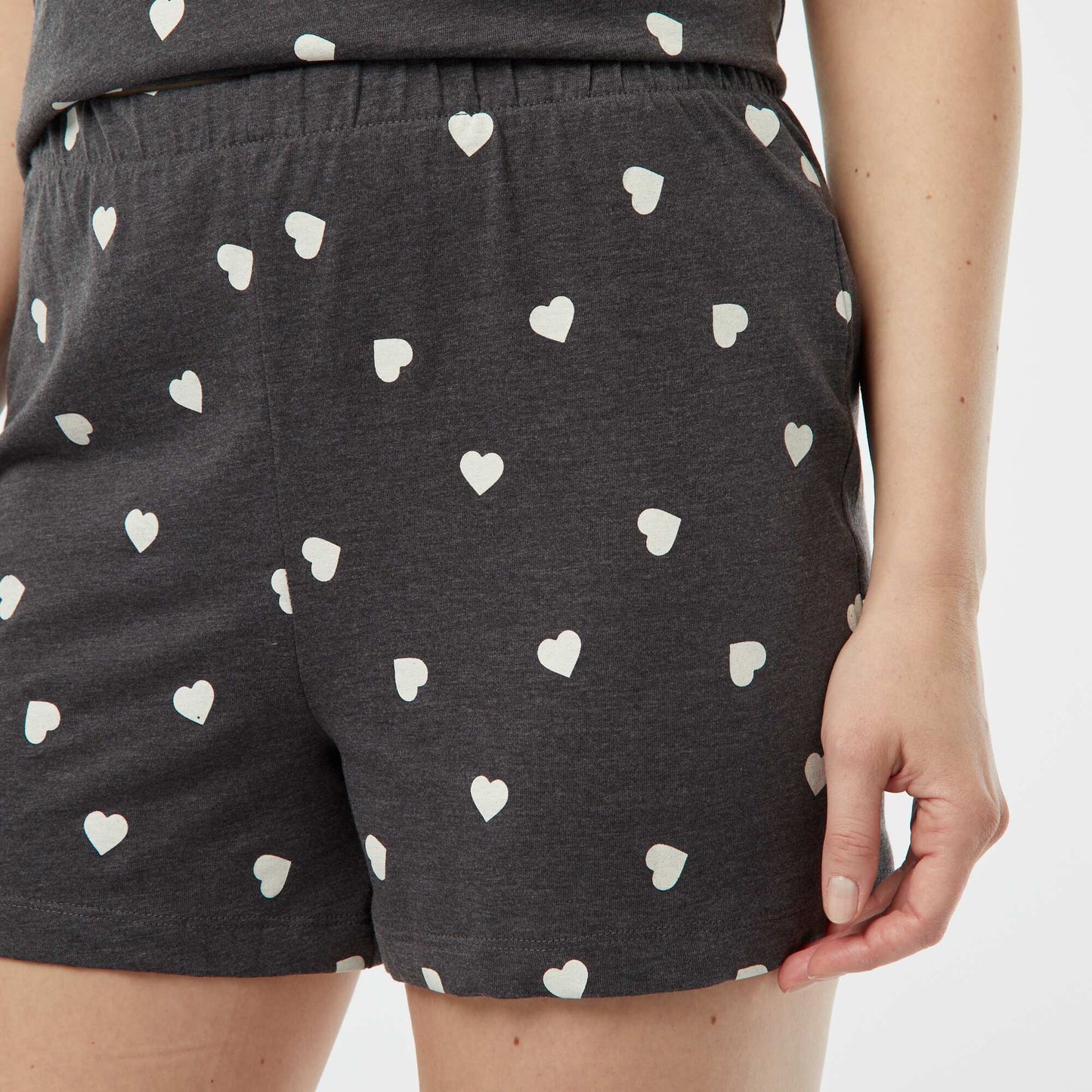 Ensemble pyjama - tee-shirt + short imprimé GRIS CHINé