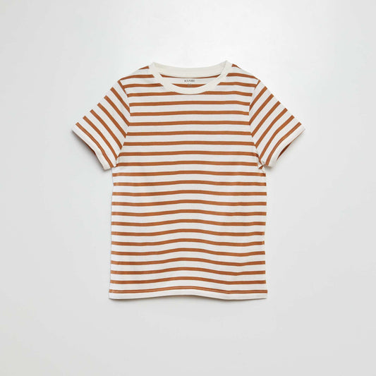 T-shirt manches courtes à motif MARRON