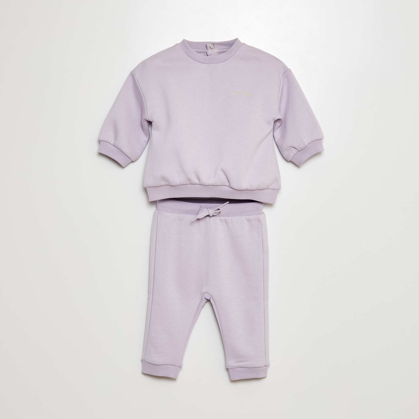 Ensemble jogging sweat + pantalon uni en molleton - 2 pièces Violet