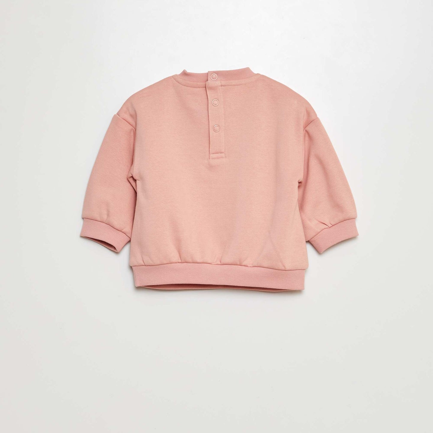 Ensemble jogging sweat + pantalon uni en molleton - 2 pièces ROSE