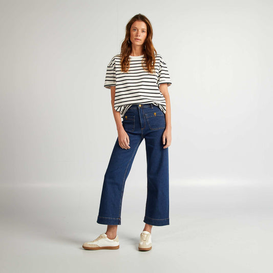 Pantalon wide leg cropped BLEU BRUT