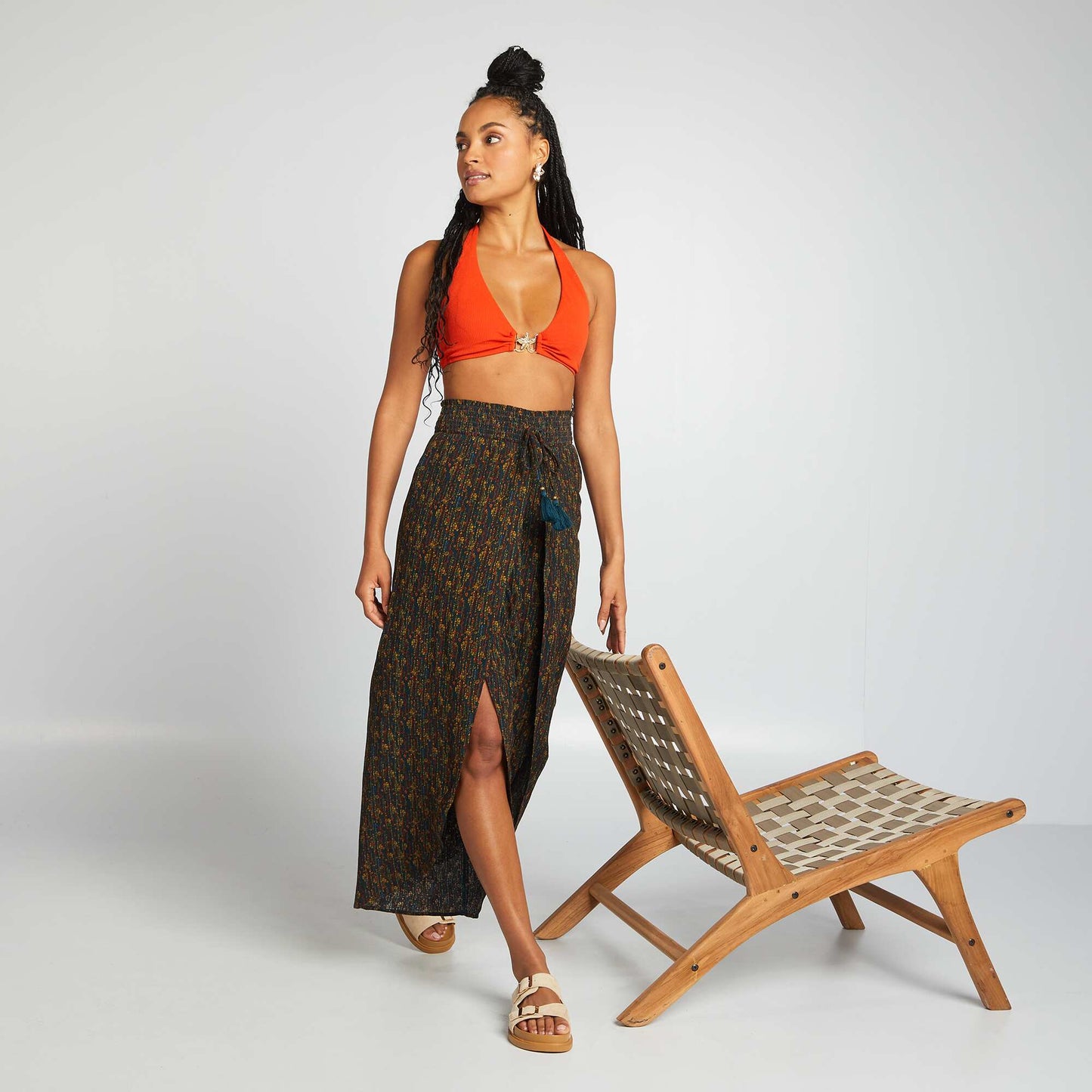 Soutien-gorge de bain avec détail étoile ORANGE