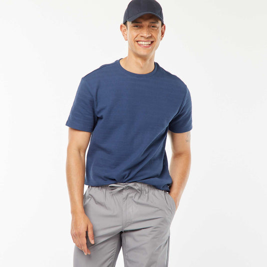 Tee-shirt en maille jacquard graphique BLEU