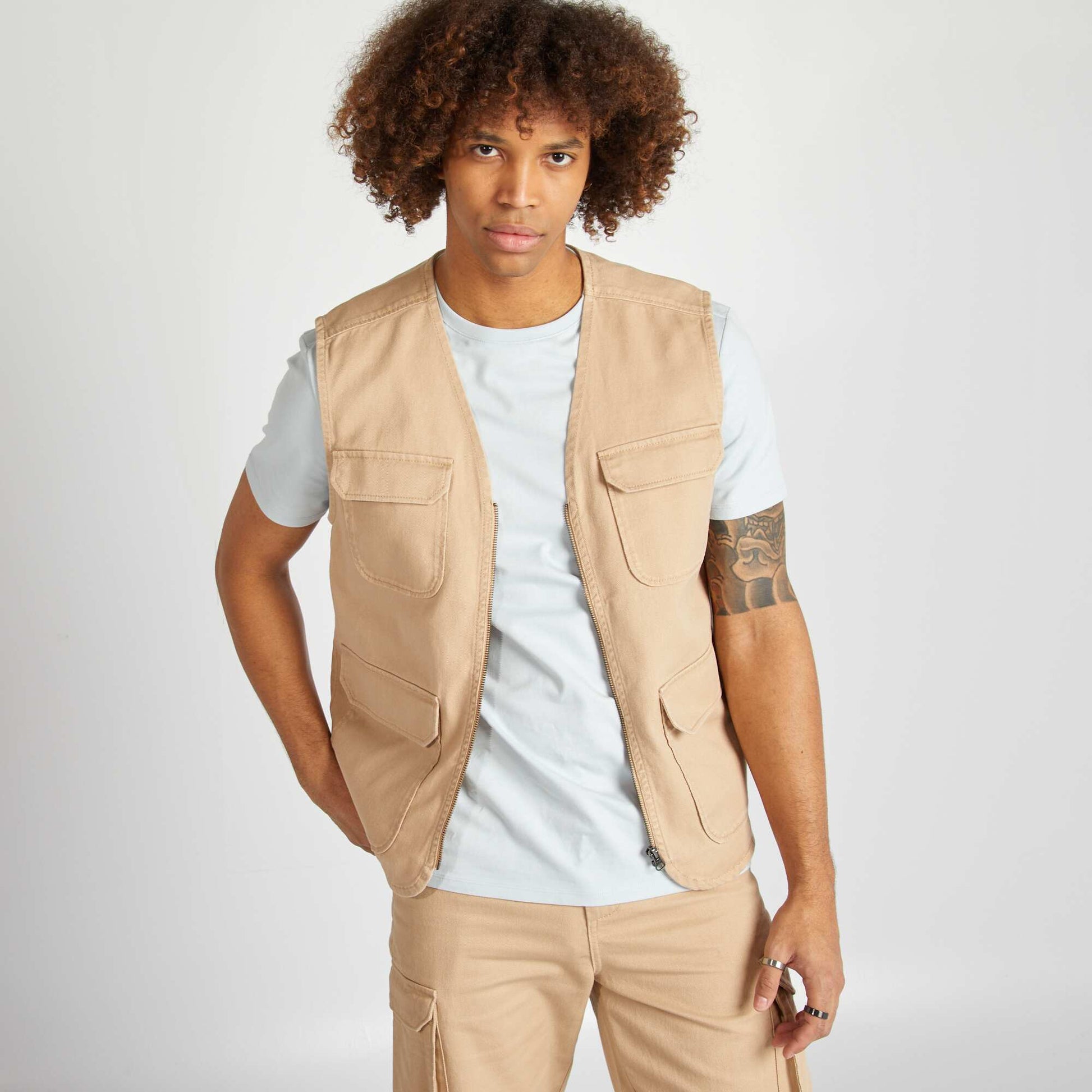 Tunisie Gilet Multipoches Homme Sans Manches Veste Sans Manches