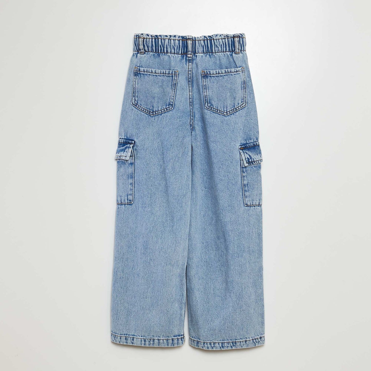 Jean large taille élastique BLEU