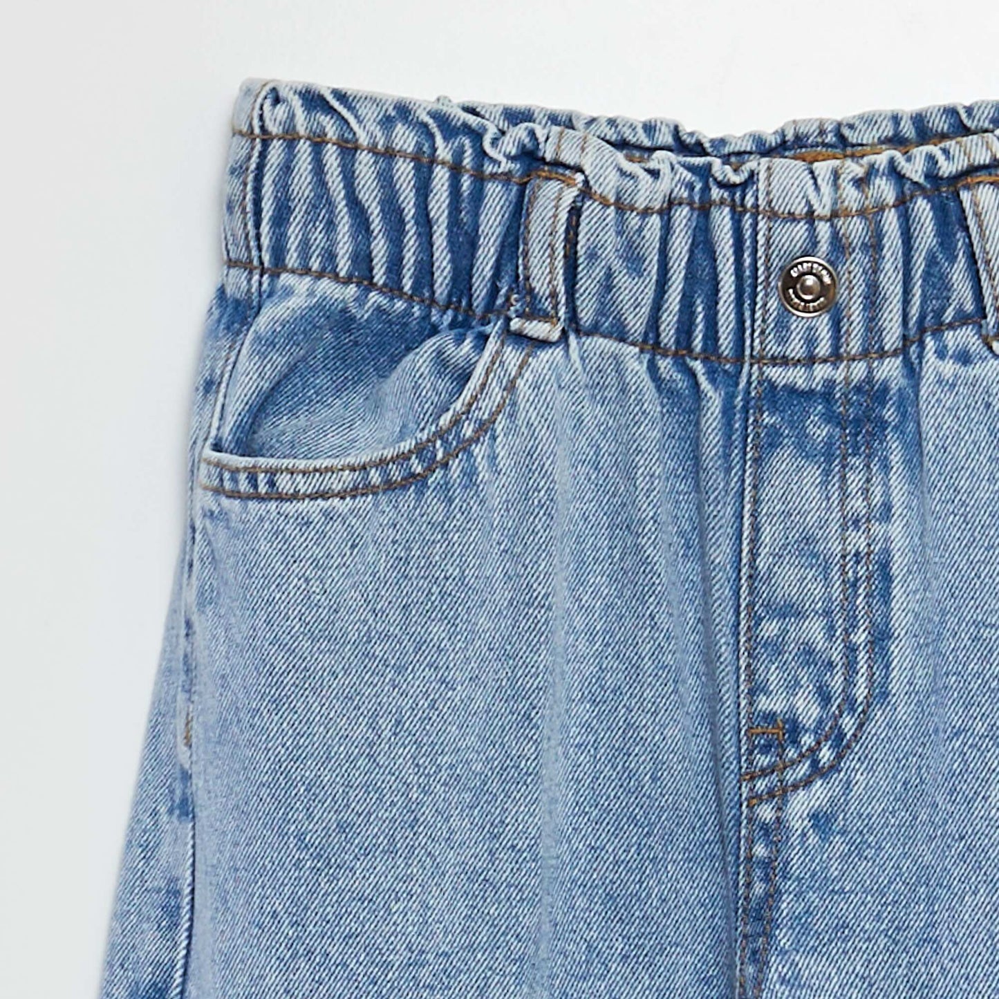 Jean large taille élastique BLEU