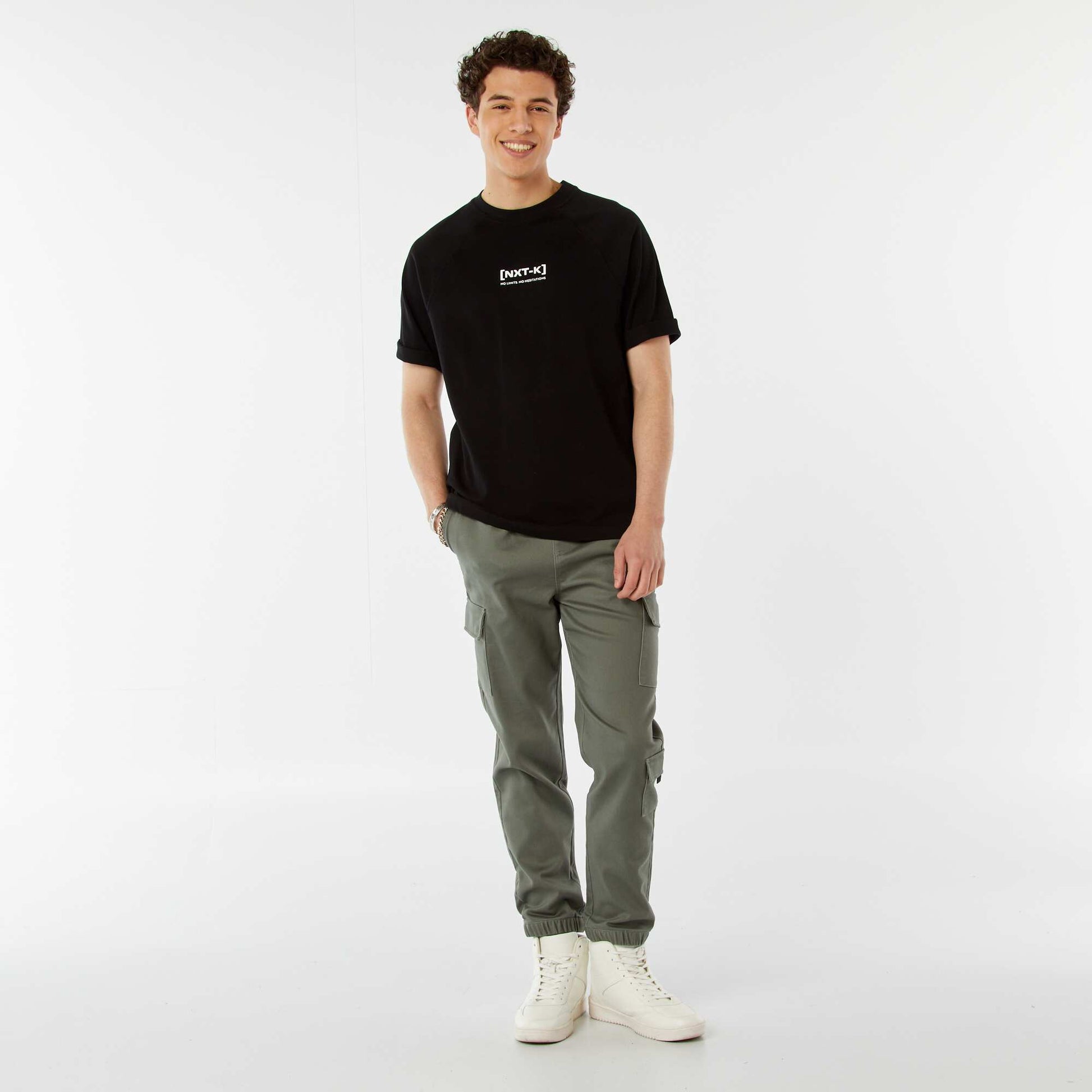Pantalon esprit 'jogger' multipoches VERT