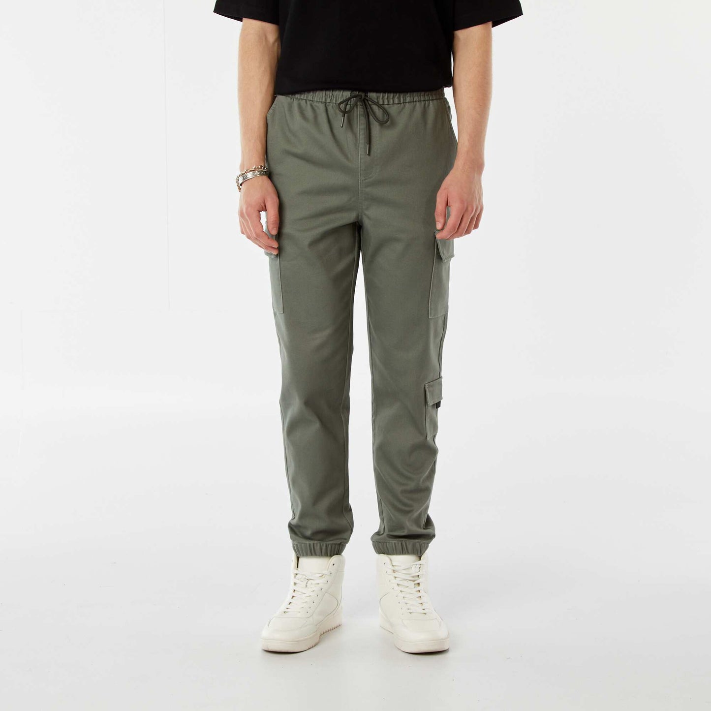 Pantalon esprit 'jogger' multipoches VERT
