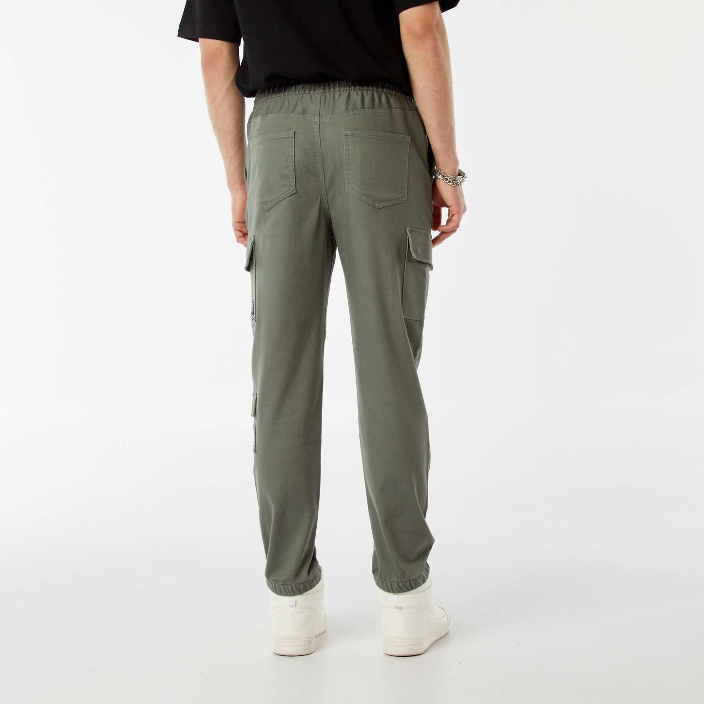 Pantalon esprit 'jogger' multipoches VERT