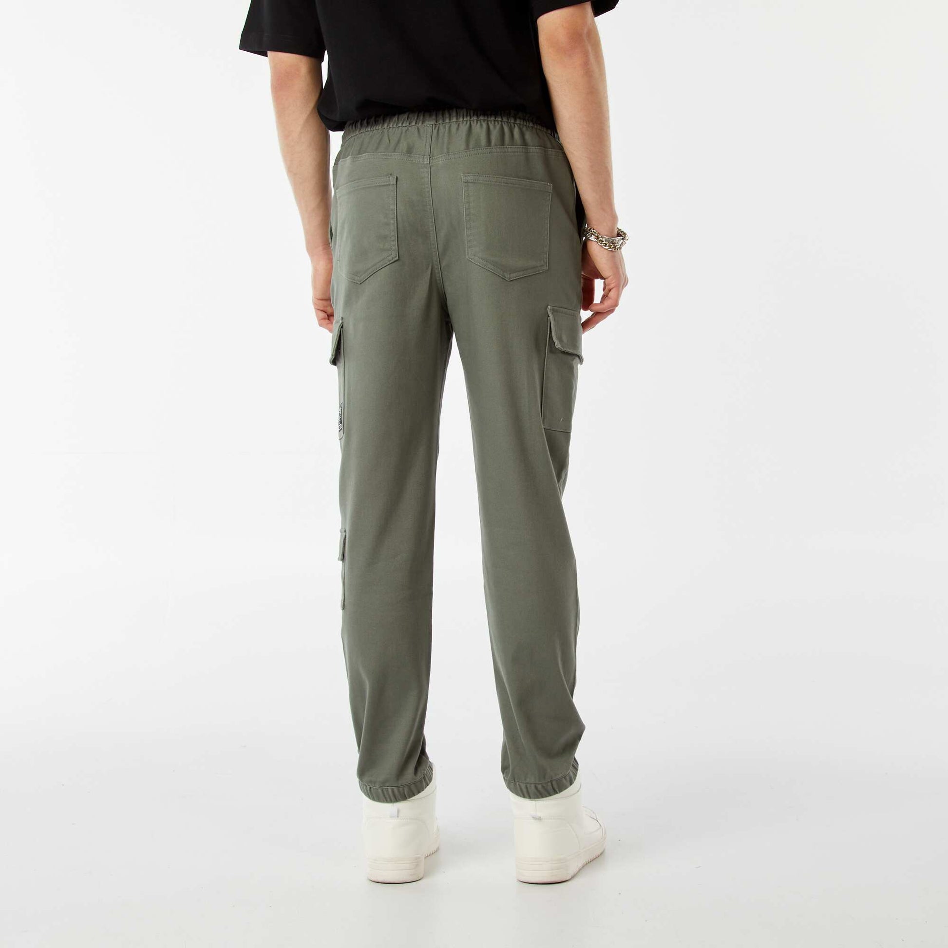 Pantalon esprit 'jogger' multipoches VERT