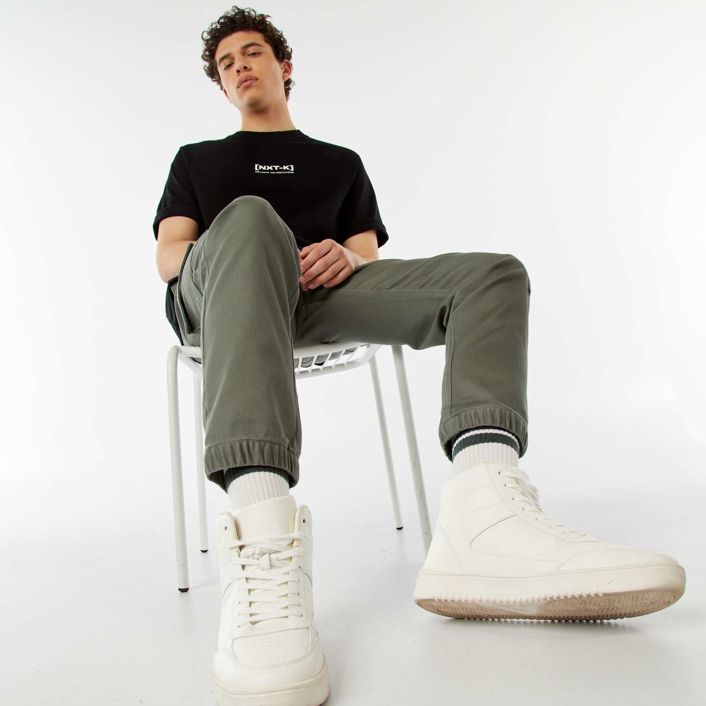 Pantalon esprit 'jogger' multipoches VERT