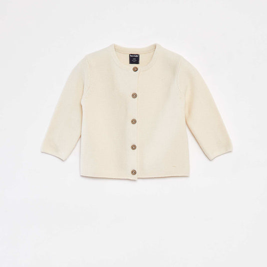 Gilet en tricot avec ouverture boutonnée BLANC