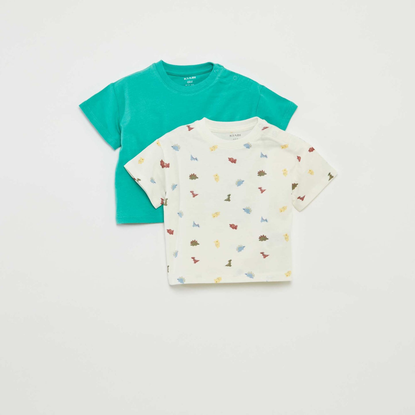 Lot de 2 t-shirts à manches courtes et col rond BLANC