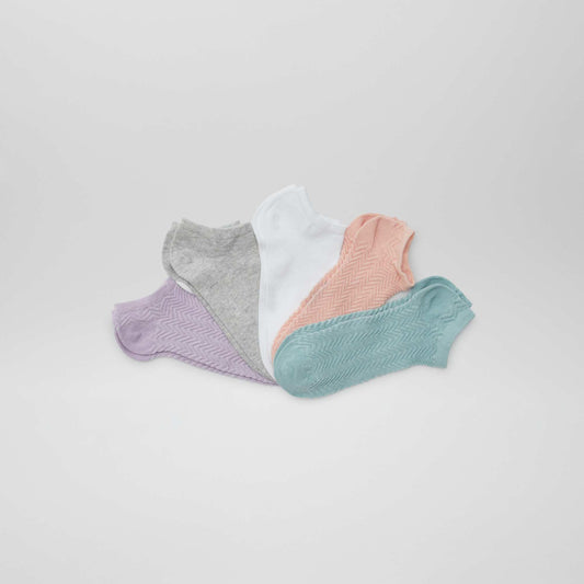 Lot de 5 chaussettes invisibles ORANGE