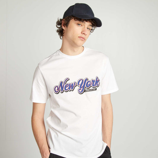 Tee-shirt en jersey imprimé BLANC