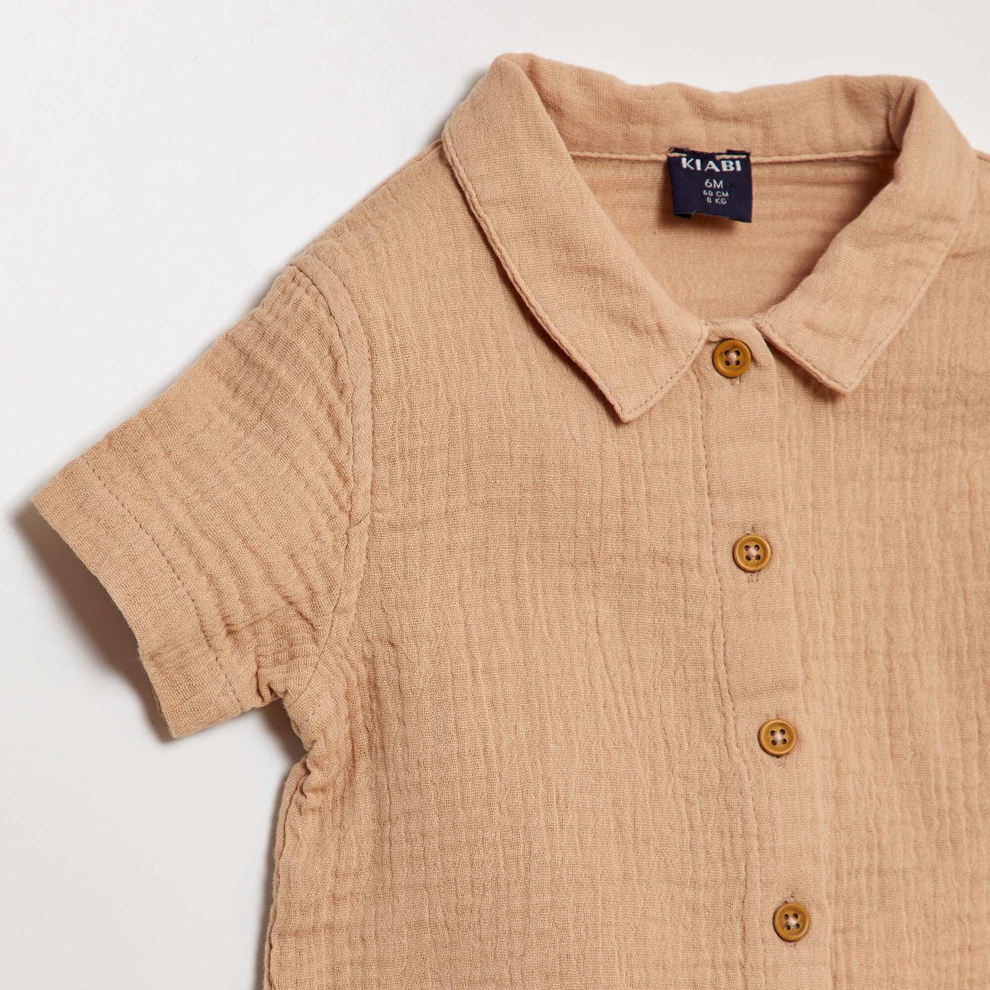 Ensemble chemise + short en gaze de coton - 2 pièces BEIGE