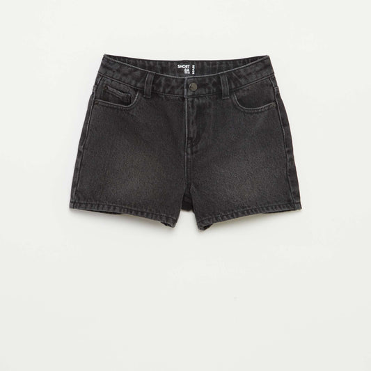 Short en jean NOIR