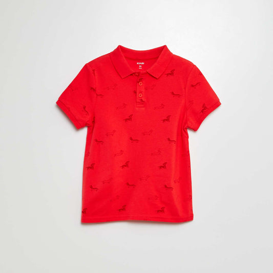 Polo en maille piquée ROUGE