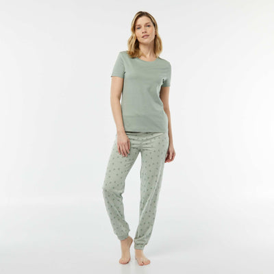 Pyjama 2 pièces - tee-shirt + pantalon imprimé VERT
