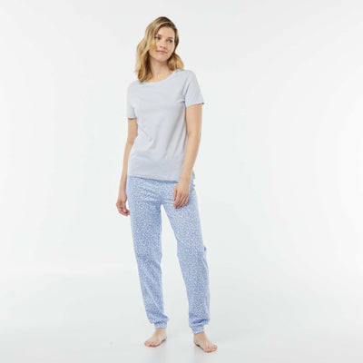 Pyjama 2 pièces - tee-shirt + pantalon imprimé BLEU