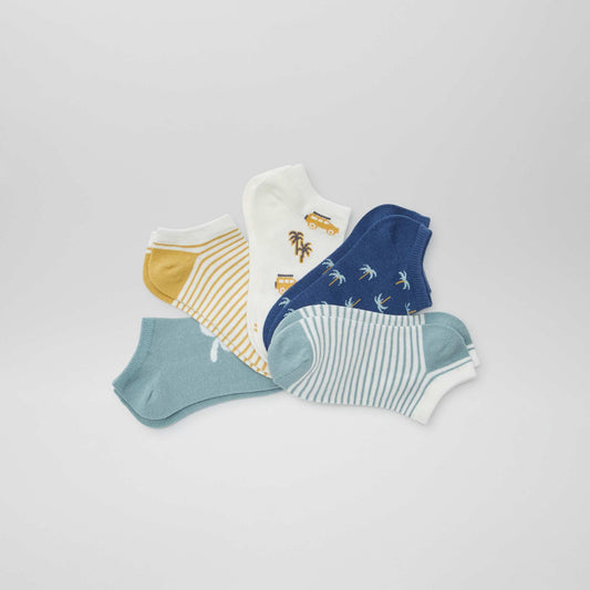 Lot de chaussettes invisibles imprimées BLANC