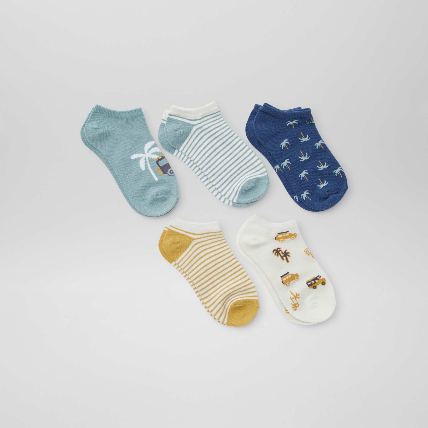 Lot de chaussettes invisibles imprimées BLANC