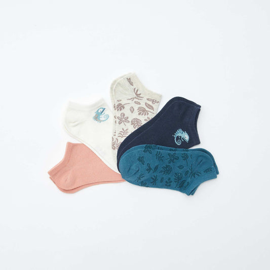 Lot de chaussettes invisibles imprimées GRIS